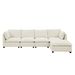 Convertible Sectional Sofa Couch With Ottoman, Cloud Couch 4 Seat L Shaped Sofa With Padded Armrests And Ottoman .Cloud Sofa For Living Room, Apartment And Office, Beige(Beige White)_maomaolike.com
