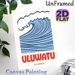 Uluwatu Bali Ocean Wave Painting Poster, Stylized Blue Curling Wave With Bold Text Poster, Charming Coastal Decor Ideal For Living Room, Bedroom Or_maomaolike.com