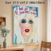 Bold Female Portrait Painting Poster, Vibrant Expressive Pop-Art Style Poster, Eye-catching Artistic Decor Suitable For Living Room, Studio Spaces_maomaolike.com