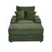 Spring Upholstered Armchair And Ottoman Set - Comfortable Single Sofa With Cup Holder , Corduroy Fabric And Storage, Perfect For Living Room Or Bedroom (Green)_maomaolike.com