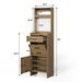 5-in-1 Shoe Cabinet With Flip Drawer, Entryway Shoe Storage With Pegboard, Adjustable Shelf, Wood Entryway Cabinet, Brown_maomaolike.com