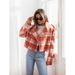 Women's Clothing New 2024 Fashion Suit Collar Plaid Printed Wool Coat_maomaolike.com