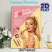 Self-Care Beauty Painting Poster, Vibrant Retro Glam Poster, Stylized Lady Applying Lipstick With Makeup Items & Uplifting Self-care Quote, Ideal For_maomaolike.com