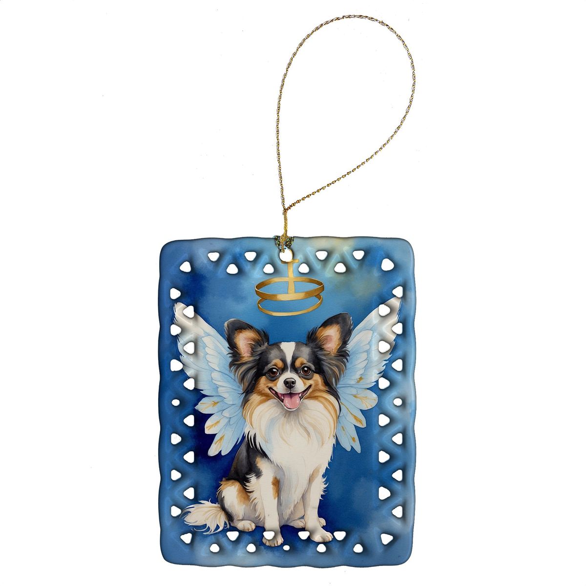 Papillon My Angel Porcelain Ornament Christmas Tree Hanging Decorations For Home Christmas Holiday, Rectangle, Gift, Multicolor_maomaolike.com