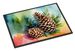 Maine White Pine Cone And Tassels In Watercolor Doormat Front Door Mat Indoor Outdoor Rugs For Entryway, Non Slip Washable Low Pile, 24H X 36W_maomaolike.com
