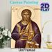 Saint Andrew Religious Icon Painting Poster, Traditional Orthodox Style Poster, Vintage-toned Depiction Of The Saint With Halo, Ornate Purple & Gold_maomaolike.com