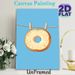 Bagel Themed Painting Poster, Whimsical Cartoon-style Bagel Clipped On Rope Poster, Playful Food-inspired Decor Ideal For Kitchen And Dining Area_maomaolike.com