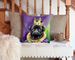 Black Pug King Of Mardi Gras Throw Pillow Machine Washable, Indoor Outdoor Decorative Pillow For Couch, Bed Or Patio, 14Hx14W_maomaolike.com