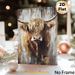Highland Cow Painting Poster, Textured Earth-toned Rustic Animal Portrait Poster, Adds Warm Rustic Charm, Ideal For Living Room And Farmhouse Wall_maomaolike.com