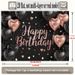 Happy Birthday Party Banner - 2D Flat Polyester Backdrop With Black Pink Balloons, Wall Hanging Photo Props, Party Decor_maomaolike.com