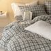All-cotton Knitted Plaid Print Four-piece Pure Jersey Cotton Duvet Cover, Bed Sheet, Fitted Sheet Three-piece Set,_maomaolike.com
