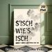 German Typography Painting Poster, Monochrome Ink-wash Style Poster, Handwritten German Quote With Subtle Ink Smudges, Minimalist Artistic Decor Ideal_maomaolike.com