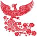 Chinese Style Phoenix Plastic Paper-Cut Finished Product For Bedroom Glass Doors And Windows Waterproof Window Flowers_maomaolike.com