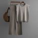 Women's Clothing Fashion suit for women, new sleeveless striped sweater top, two piece suit, high waist straight wide leg pants_maomaolike.com