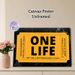 One Life Ticket Themed Painting Poster, Bold Black & Yellow Typographic Ticket Poster, Inspirational Motivational Message Decor For Home Office_maomaolike.com