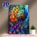 Peacock Themed Painting Poster, Vibrant Watercolor-Style Vivid Peacock With Colorful Feathers Poster, Eye-catching Artistic Decor Ideal For Living_maomaolike.com