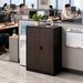 Metal Storage Cabinet With Locking Doors And Adjustable Shelf, Folding Filing Storage Cabinet , Folding Storage Locker Cabinet For Home Office,School,Garage, Black_maomaolike.com