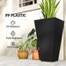 Tall Planters For Outdoor Plants Set Of 3, 28 In Taper Planters With Drainage Holes, Indoor Grande Plant Pots, Front Porch Decor (Black)_maomaolike.com