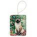Birman Cat By The Christmas Tree Porcelain Ornament Christmas Tree Hanging Decorations For Home Christmas Holiday, Rectangle, Gift, Multicolor_maomaolike.com