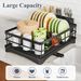 SAYZH Dish Drying Rack For Kitchen Counter With Utensil Holder, Black_maomaolike.com