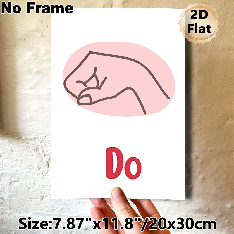 Do Gesture Fist Themed Painting Poster, Minimalist Line Art Pink Fist Poster, Playful Expressive Design, Suitable For Home Office And Living Room_maomaolike.com