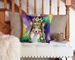 Sheltie King Of Mardi Gras Throw Pillow Machine Washable, Indoor Outdoor Decorative Pillow For Couch, Bed Or Patio, 14Hx14W_maomaolike.com