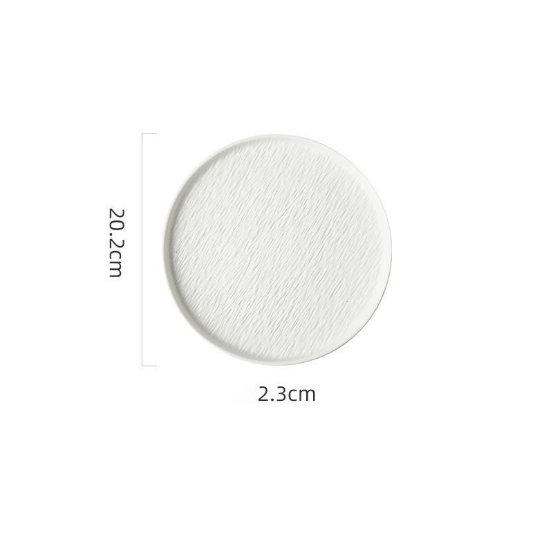 Ceramic Japanese Style Dish Creative White Salad Light Luxury Stone Pattern Western Steak Tableware Plate Restaurant_maomaolike.com