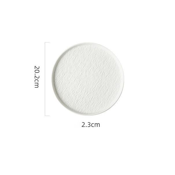 Ceramic Japanese Style Dish Creative White Salad Light Luxury Stone Pattern Western Steak Tableware Plate Restaurant_maomaolike.com