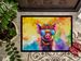 Hippie Animal Pig Doormat Front Door Mat Indoor Outdoor Rugs For Entryway, Non Slip Washable Low Pile, 24H X 36W_maomaolike.com