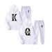 2024 New Men's Sweater KING QUEEN Loose Casual Hooded Printed Couple Set_maomaolike.com