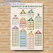 Addition & Subtraction Number Houses Math Table Painting Poster, Pastel-toned House-shaped Arithmetic Chart Poster, Practical Guide For Mastering_maomaolike.com