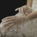 Unisex Short plain pearl gloves package five finger bride milky white wedding dress etiquette lace studio photo_maomaolike.com