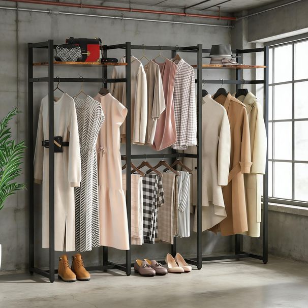 Freestanding Closet Organizer, Large Garment Clothes Rack_maomaolike.com