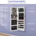 Lockable Wall Mount Mirrored Jewelry Cabinet With LED Lights_maomaolike.com