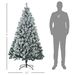Prelit Artificial Christmas Tree Holiday Décor With Snow Flocked Branches, Warm White Or Colorful LED Lights, Steel Base_maomaolike.com