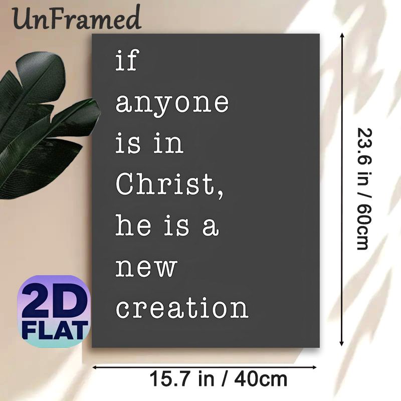 Christian Scripture Painting Poster, Minimalist Dark-hued Classic Typewriter-style Text Poster, Inspirational Religious Quote Decor Ideal For Home_maomaolike.com