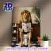 Anthropomorphic Lion Reading Newspaper Painting Poster, Whimsical Humorous Bathroom Scene Poster, Playful Quirky Decor Ideal For Bathroom, Living Room_maomaolike.com