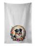 Australian Shepherd And Flowers Kitchen Towel Set Of 2 White Dish Towels Decorative Bathroom Hand Towel For Hand, Face, Hair, Yoga, Tea, Dishcloth, 19 X 28", White_maomaolike.com