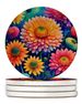 Colorful Chrysanthemums Large Sandstone Coasters Pack Of 4 Absorbent Round Coasters Decor Gifts For Men Or Women, 4 In, Multicolor_maomaolike.com