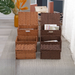 Lidded Rattan Woven Basket Multi-Functional Organizer With Handle For Home Bedroom Miscellaneous Storage Box_maomaolike.com