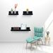 Floating Shelves 23.62" Wall Mounted Wood Shelves For Bathroom, Bedroom, Living Room, Kitchen, Hanging Shelf For Books/Storage/Decor With Invisible Brackets, Black_maomaolike.com
