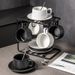 Minimalist Solid Color Ceramic Coffee And Saucer Set Afternoon Tea Water Breakfast Milk Spoon Cup Holder Light Luxury_maomaolike.com