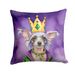 Chinese Crested King Of Mardi Gras Throw Pillow Machine Washable, Indoor Outdoor Decorative Pillow For Couch, Bed Or Patio, 14Hx14W_maomaolike.com