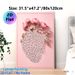Islamic 99 Names Of Allah Heart-shaped Painting Poster, Soft Pink Floral Delicate Arabic Calligraphy Poster, Elegant Religious Decorative Piece Ideal_maomaolike.com