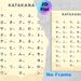 Katakana Themed Painting Poster, Minimalist Japanese Style Phonetic Chart Poster, Practical Tool For Japanese Language Learning, Ideal For Study Room_maomaolike.com