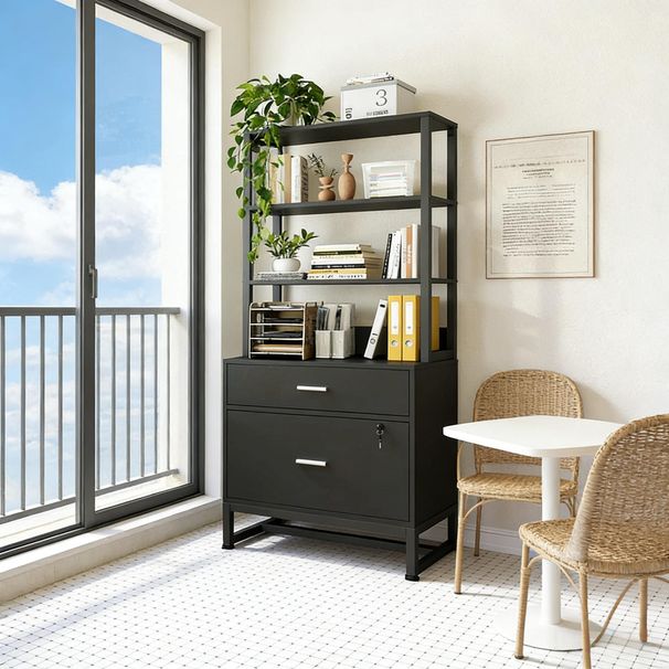 Spacious Filing Cabinet,Height File Cabinet,Stable Cabinet With Open Bookcase_maomaolike.com