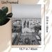 City Cathedral Aerial View Painting Poster, Monochrome Classic Architectural Urban Scene Poster, Elegant Vintage-style Wall Decor Suitable For Living_maomaolike.com