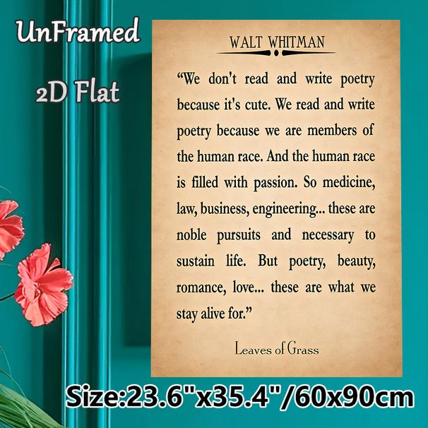 Walt Whitman Poetry Quote Painting Poster, Vintage-style Typographic Poster, Inspirational Literary Words, Ideal For Home Study, Living Room And_maomaolike.com