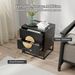 Modern Mid Century Fluted Nightstand With 2 Drawers And Pine Wood Handles For Bedroom_maomaolike.com