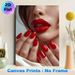 Red Lip & Nail Glam Painting Poster, Glossy Elegant Close-up Of Matching Red Lips And Manicure Poster, Stylish Glamorous Decor Suitable For Beauty_maomaolike.com